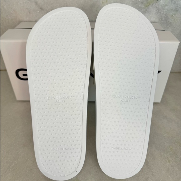 Givenchy Paris Logo Men’s Men White Flat Rubber Pool Slides Sandals 43 US 10 - Picture 14 of 14